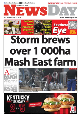 Cover of Newsday (Zimbabwe)