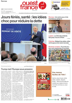 Cover of Ouest France (Rennes)