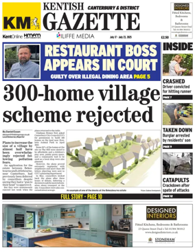 Cover of Kentish Gazette Canterbury & District