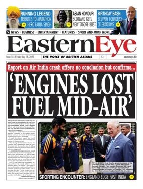 Cover of Eastern Eye (UK)