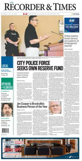 Cover of The Recorder & Times (Brockville)