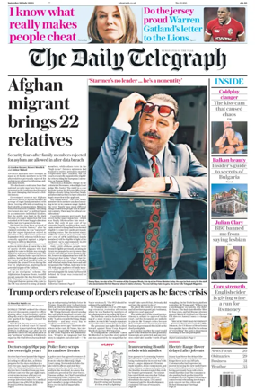 Cover of The Daily Telegraph - Saturday