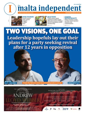 Cover of The Malta Independent on Sunday