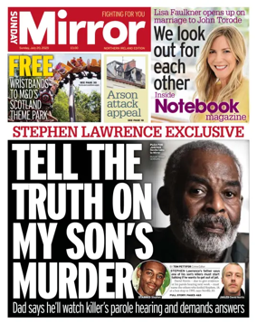 Cover of Sunday Mirror (Northern Ireland)