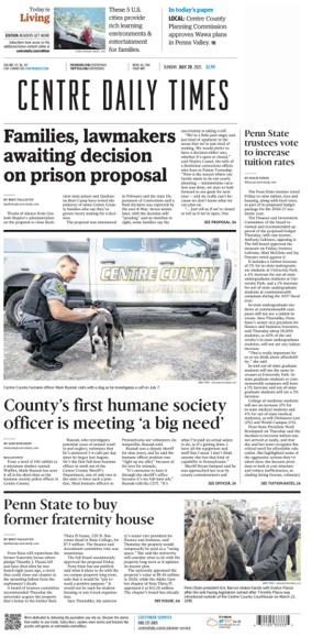 Cover of Centre Daily Times (Sunday)