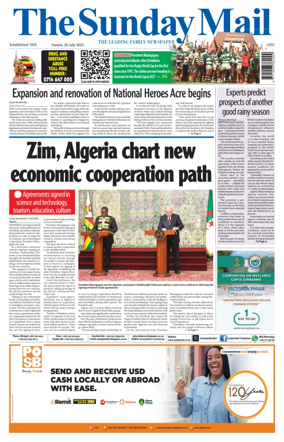Cover of The Sunday Mail (Zimbabwe)