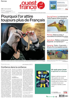Cover of Ouest France (Rennes)