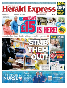 Cover of Herald Express (Torbay, Brixham & South Hams Edition)