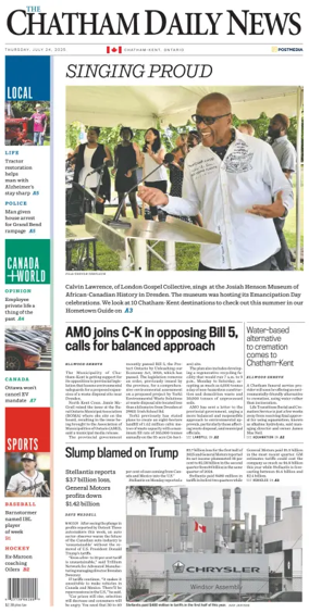 Cover of The Chatham Daily News