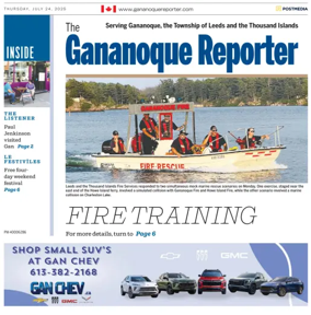 Cover of The Gananoque Reporter