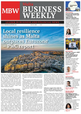 Cover of The Malta Business Weekly