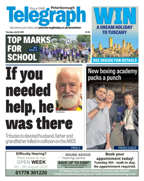 Cover of The Peterborough Evening Telegraph