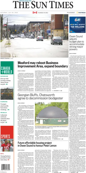 Cover of The Sun Times (Owen Sound)