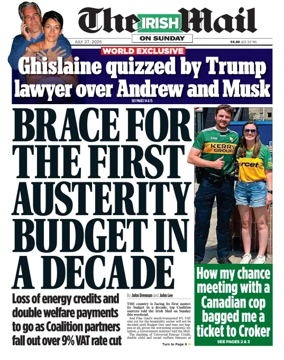 Cover of The Irish Mail on Sunday