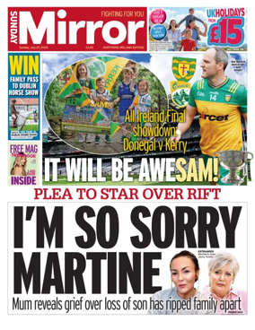 Cover of Sunday Mirror (Northern Ireland)
