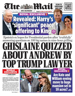 Cover of The Mail on Sunday