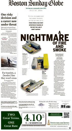 Cover of Boston Sunday Globe