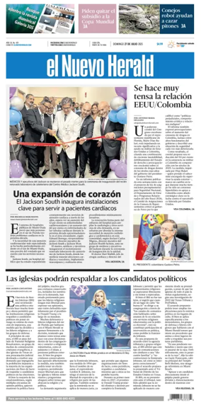 Cover of El Nuevo Herald (Sunday)