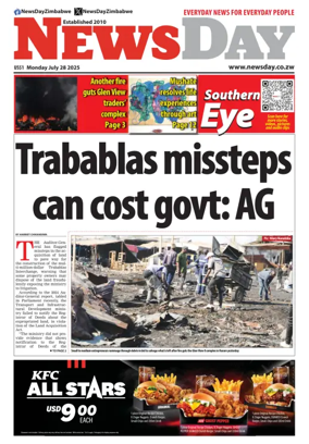 Cover of Newsday (Zimbabwe)