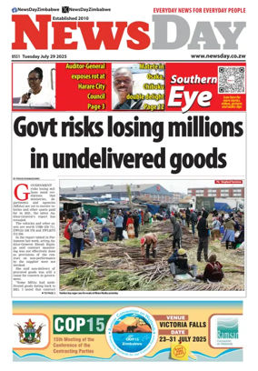Cover of Newsday (Zimbabwe)