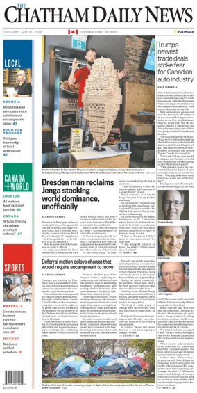 Cover of The Chatham Daily News