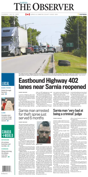 Cover of The Observer (Sarnia)