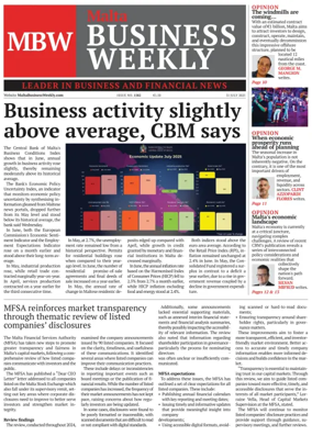 Cover of The Malta Business Weekly