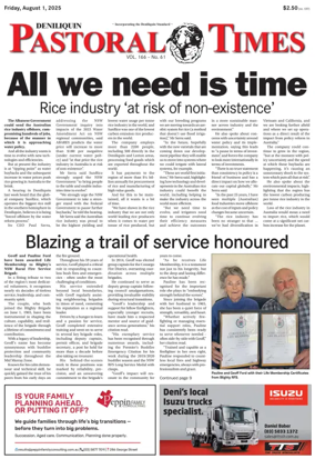 Cover of Deniliquin Pastoral Times