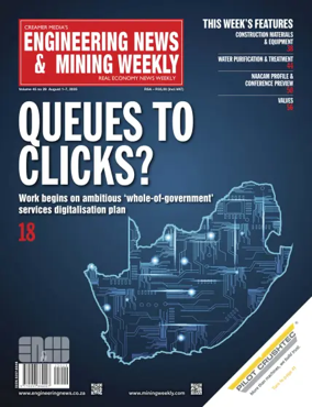 Cover of Engineering News and Mining Weekly