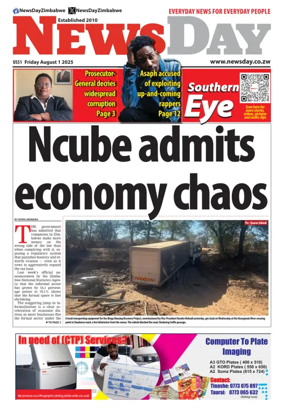 Cover of Newsday (Zimbabwe)