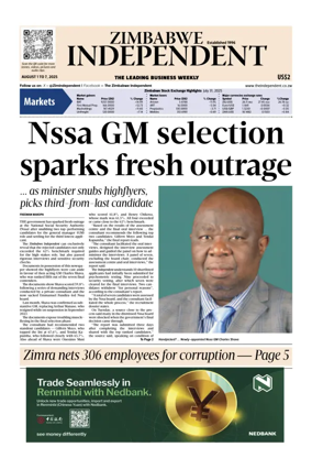 Cover of The Zimbabwe Independent