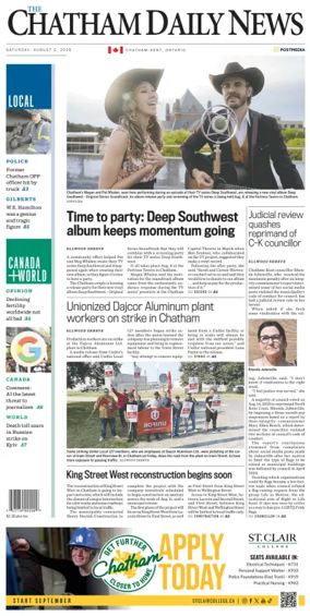 Cover of The Chatham Daily News