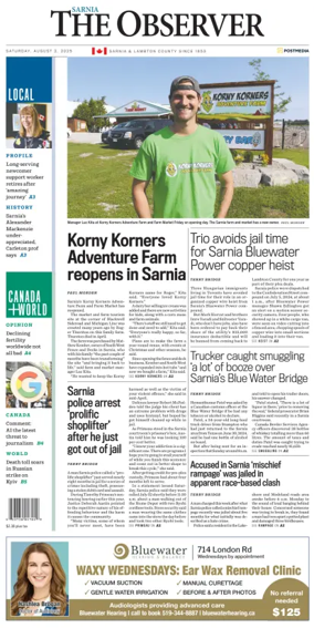 Cover of The Observer (Sarnia)