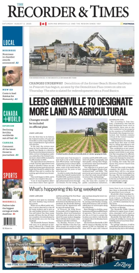 Cover of The Recorder & Times (Brockville)