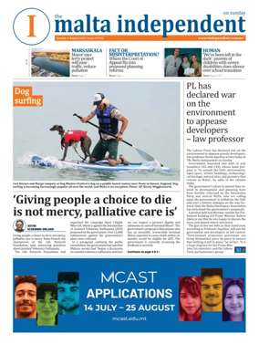Cover of The Malta Independent on Sunday