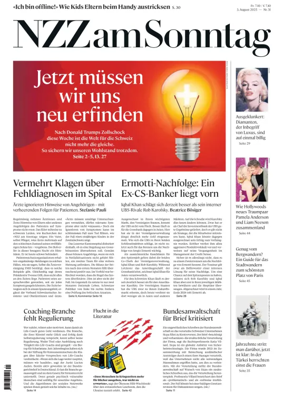 Cover of Neue Zurcher Zeitung Sunday