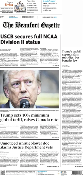 Cover of Beaufort Gazette (Sunday)