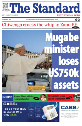 Cover of The Standard (Zimbabwe)
