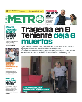 Cover of Publimetro Chile