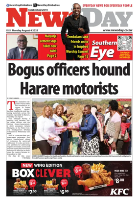 Cover of Newsday (Zimbabwe)
