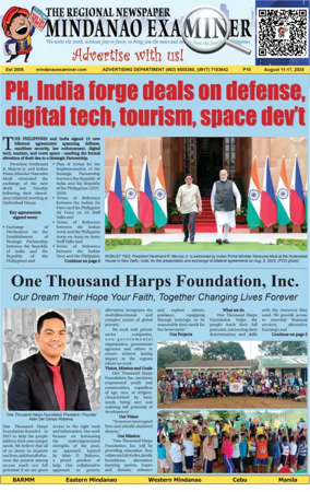 Cover of The Mindanao Examiner Regional Newspaper