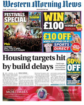 Cover of Western Morning News (Saturday)