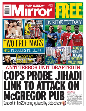 Cover of Irish Sunday Mirror