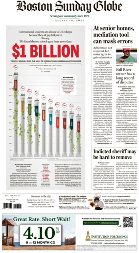 Cover of Boston Sunday Globe