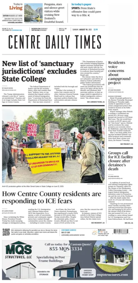 Cover of Centre Daily Times (Sunday)