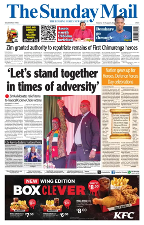 Cover of The Sunday Mail (Zimbabwe)