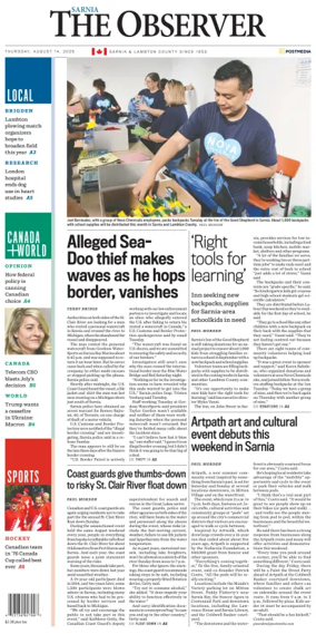 Cover of The Observer (Sarnia)
