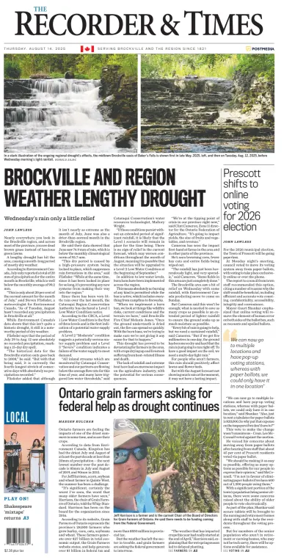 Cover of The Recorder & Times (Brockville)