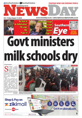 Cover of Newsday (Zimbabwe)