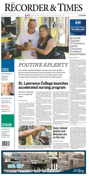 Cover of The Recorder & Times (Brockville)